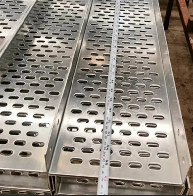 GI perforated cable tray with measuring tape