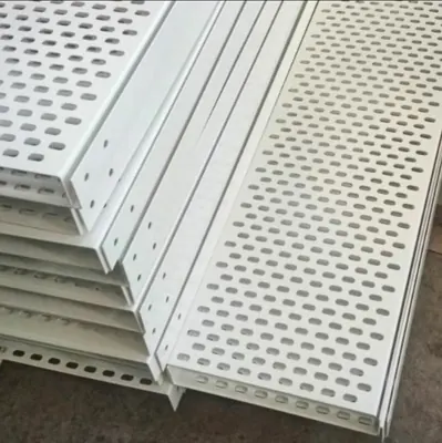 White powder coated perforated cable trays – exported to UAE